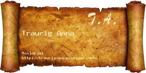 Traurig Anna névjegykártya